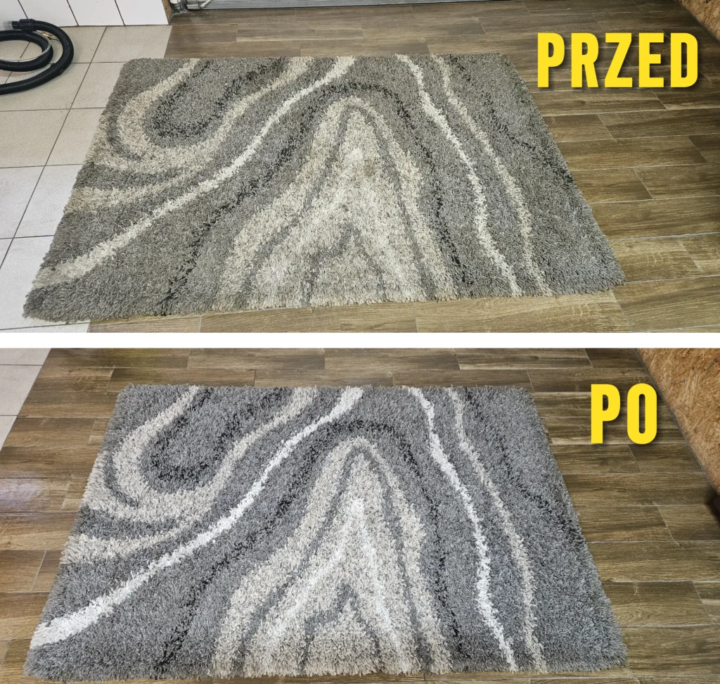 Różnica przed i po praniu dywanu | Pranie dywanów Łowicz